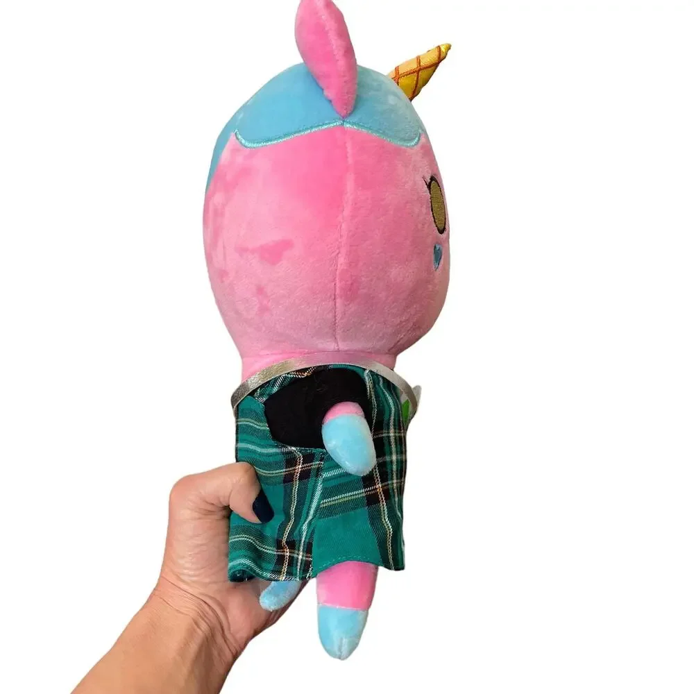 Krew District Rainbow Teddy Plush Plaid Outfit Cupcake Pink Stuffed Animal Toy